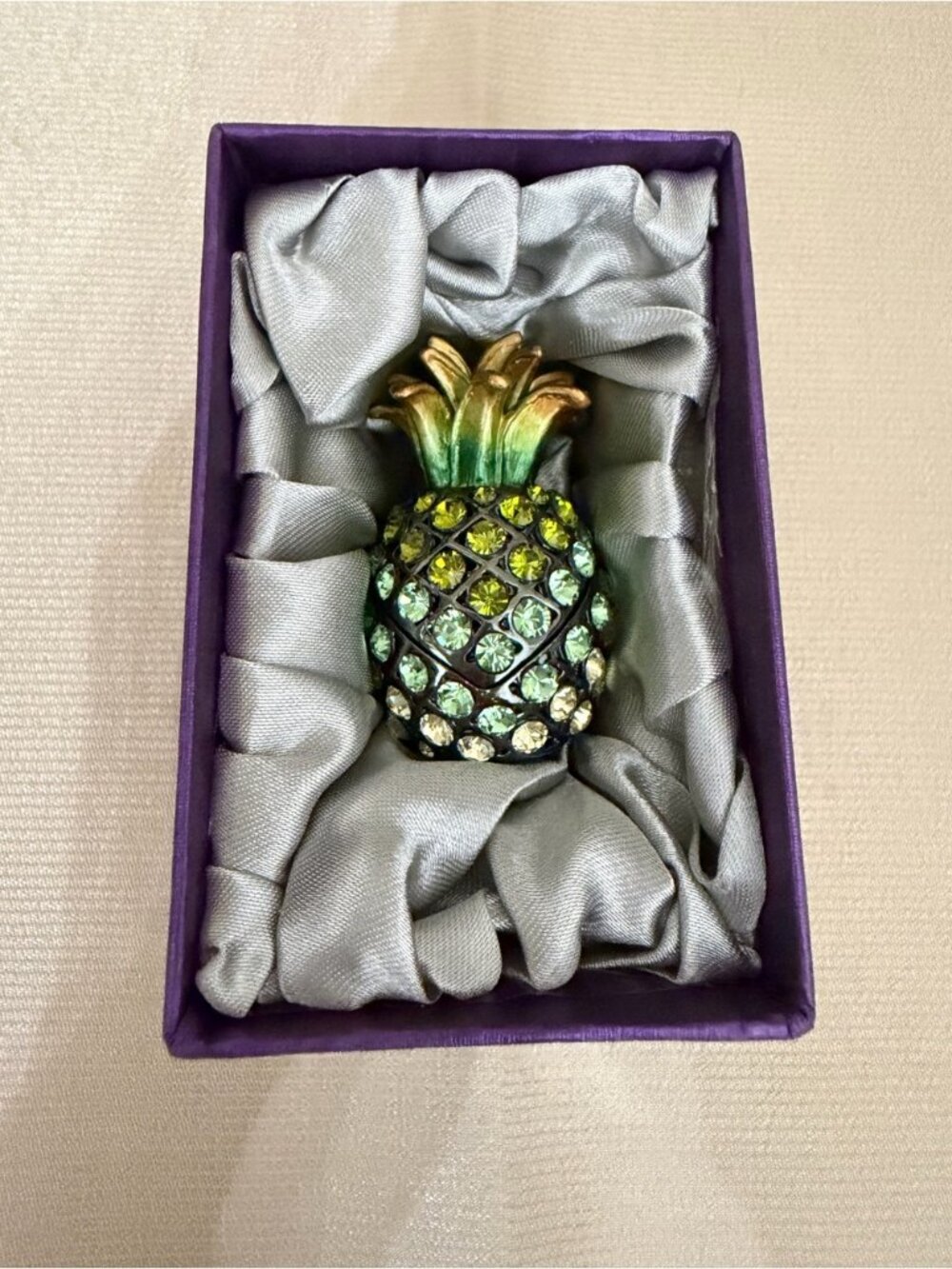 Green Pineapple With Dark And Light Green And Yellow Crystals From Hawaii